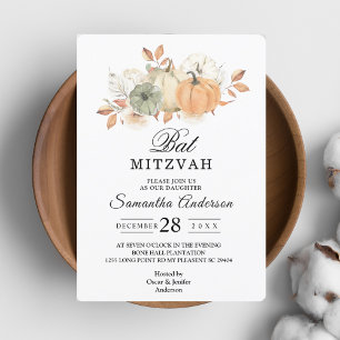 Autumn Wassercolor Pumpkins & Blume Einladung