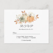 Autumn Wassercolor Pumpkins & Blume Einladungspostkarte (Vorderseite)