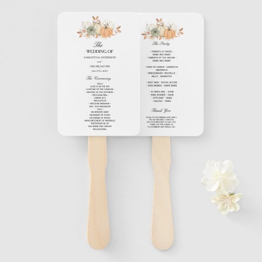 Autumn Wassercolor Pumpkins & Blume Fächer (Vorne und Hinten)