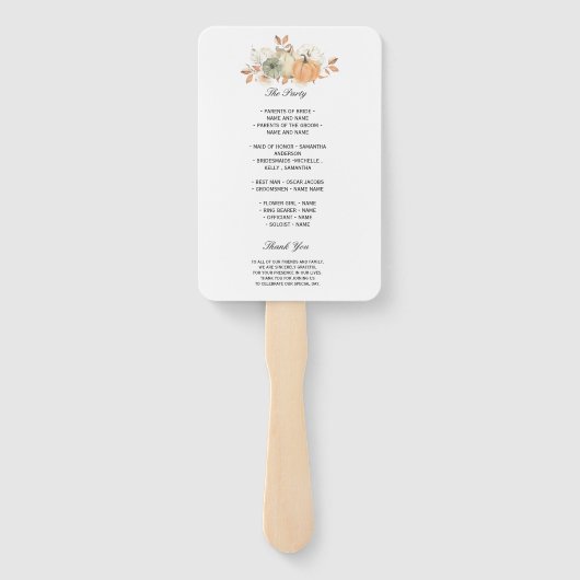 Autumn Wassercolor Pumpkins & Blume Fächer (Rückseite)