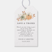 Autumn Wassercolor Pumpkins & Blume Geschenkanhänger (Vorderseite)