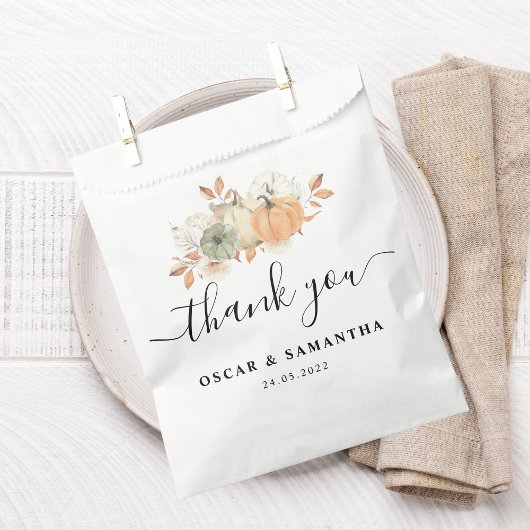 Autumn Wassercolor Pumpkins & Blume Geschenktütchen