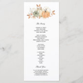 Autumn Wassercolor Pumpkins & Blume Menükarte (Rückseite)