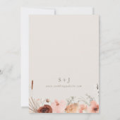 Autumn Watercolor Boho Floral Wedding Einladung (Rückseite)