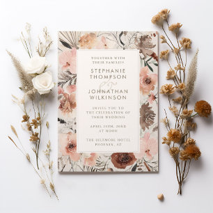 Autumn Watercolor Boho Floral Wedding Einladung