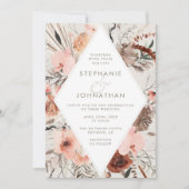 Autumn Watercolor Boho Floral Wedding Einladung (Vorderseite)