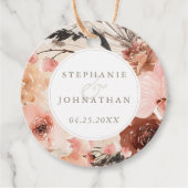 Autumn Watercolor Boho Floral Wedding Geschenkanhänger (Vorderseite)
