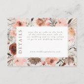 Autumn Watercolor Boho Floral Wedding Info Begleitkarte (Vorderseite)