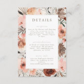 Autumn Watercolor Boho Floral Wedding Info Begleitkarte (Vorderseite)