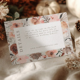 Autumn Watercolor Boho Floral Wedding Info Begleitkarte