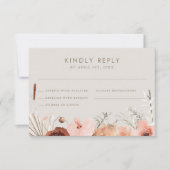 Autumn Watercolor Boho Floral Wedding RSVP Karte (Vorderseite)