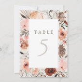 Autumn Watercolor Boho Wedding Tischnummer (Vorderseite)