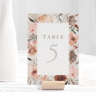Autumn Watercolor Boho Wedding Tischnummer