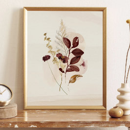 Autumn Watercolor Floral Poster