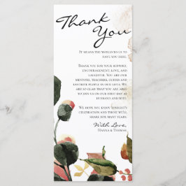 Autumn Watercolor Floral Vielen Dank Platzkarte Menükarte