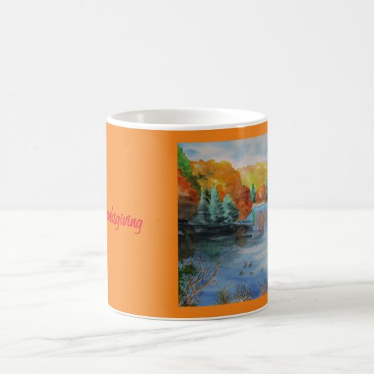 Autumn Watercolor Landscape Coffee Mug Kaffeetasse (Mittel)