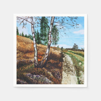 Autumn watercolor painting serviette