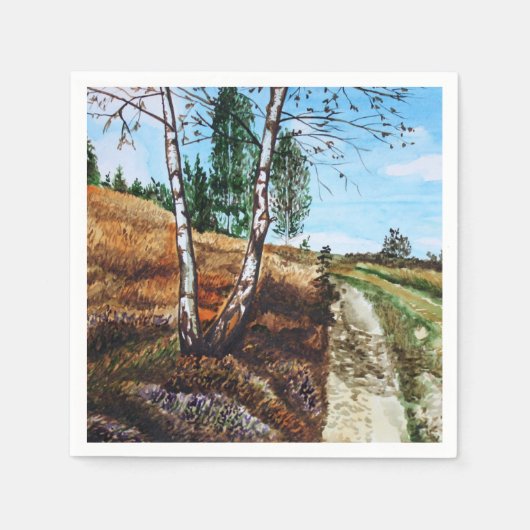 Autumn watercolor painting serviette (Vorderseite)