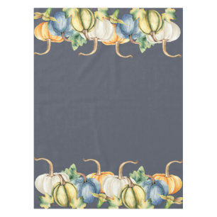 Autumn Watercolor Pumpkin Blue Tischdecke