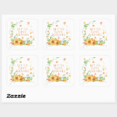 Autumn Watercolor Pumpkin Floral Erntedank Quadratischer Aufkleber (Blatt)