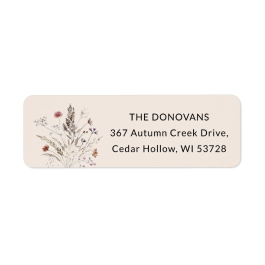 Autumn Watercolor Wildflower Return Address Labels (Vorne)