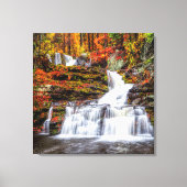Autumn Waterfall Leinwanddruck (Vorderseite)
