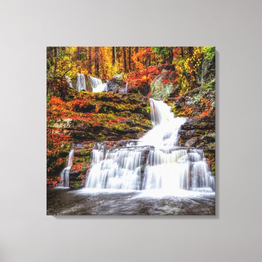 Autumn Waterfall Leinwanddruck (Vorderseite)