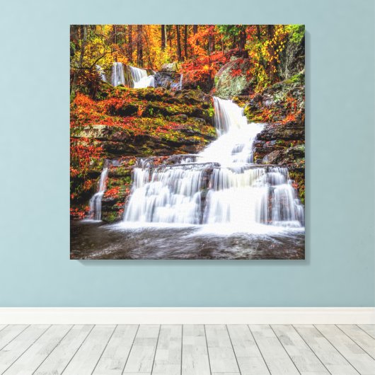Autumn Waterfall Leinwanddruck (Insitu (Holzboden))