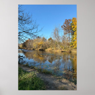 Autumn Waterscape Reflection Poster