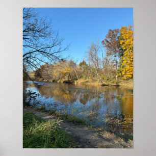 Autumn Waterscape Reflection Poster
