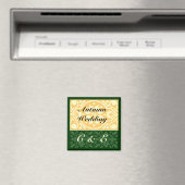 Autumn Wedding Green Tan Monogram Custom Magnet (In Situ (Geschirrspüler))