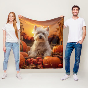 Autumn Westie Fleecedecke