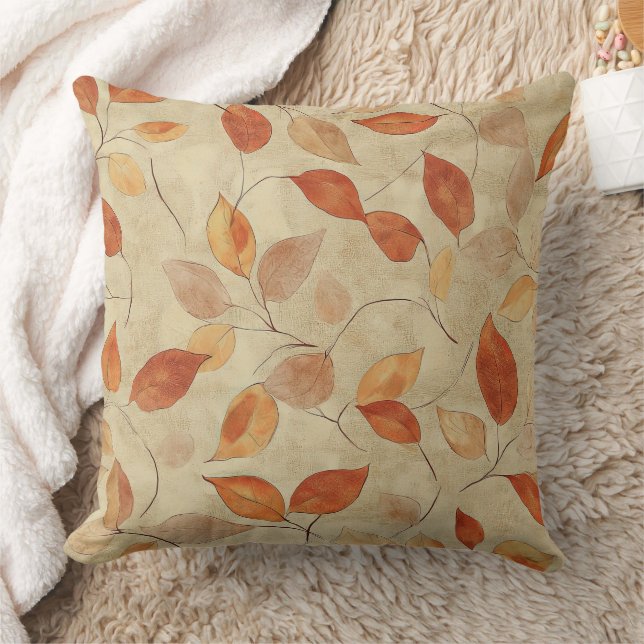 Autumn Whisper - Fall Leaves in Warm Earth Tones Kissen (Decke)