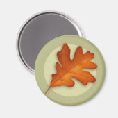 Autumn White Oak Leaf Magnet (Vorderseite/Rückseite)