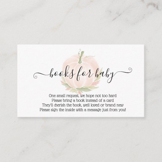 Autumn White Pumpkin Books for Baby Watercolor Begleitkarte (Vorderseite)