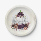 Autumn White Pumpkin Couple Baby Dusche Pappteller (Vorderseite)