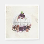 Autumn White Pumpkin Couple Baby Dusche Serviette (Vorderseite)