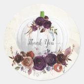 Autumn White Pumpkin Vielen Dank Runder Aufkleber (Vorderseite)