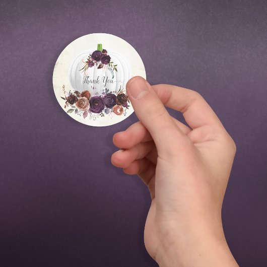 Autumn White Pumpkin Vielen Dank Runder Aufkleber