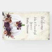 Autumn White Pumpkin Welcome Sign Vertikal Banner (Horizontal)