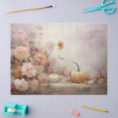 Autumn White Pumpkins Florals Decoupage Seidenpapier (Basteln)