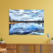 Autumn Whiteshell River Reflections Canvas Print Leinwanddruck (Insitu (Wohnzimmer))
