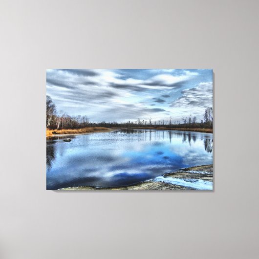 Autumn Whiteshell River Reflections Canvas Print Leinwanddruck (Vorderseite)