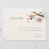 Autumn Wildblume Beige Trauzeuge Vorschlag Card Einladung (Rückseite)