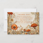 Autumn Wildflower Botanical Wedding Dankeskarte (Vorderseite)