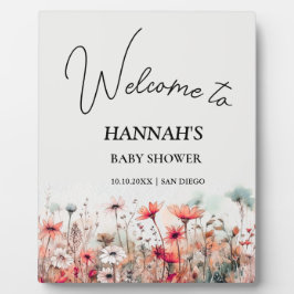 Autumn Wildflower Field Baby Shower Welcome Fotoplatte