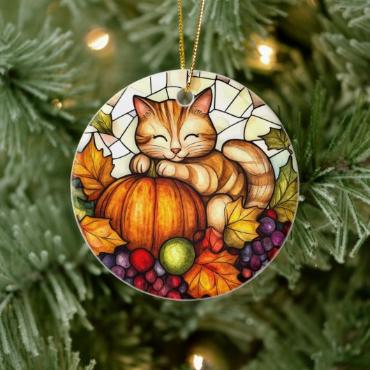 Autumn Wildlife Keramik Ornament (Baum)
