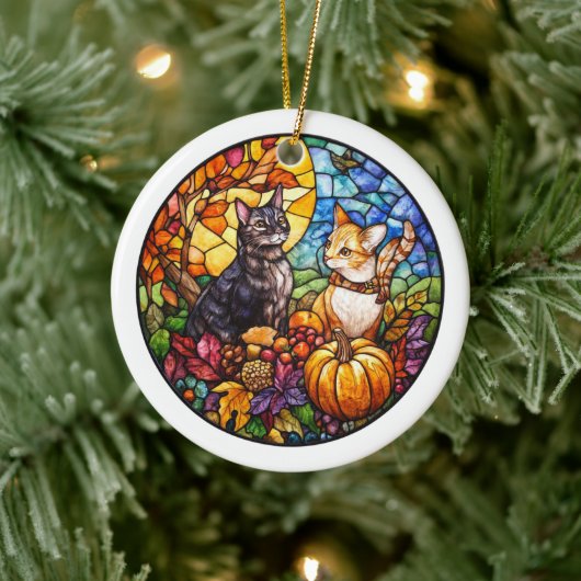Autumn Wildlife Keramik Ornament (Baum)