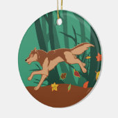 Autumn Wolf Keramikornament (Links)