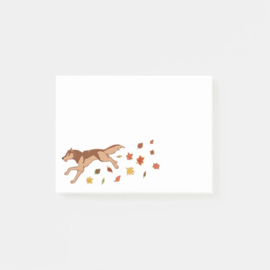 Autumn Wolf Post-it Klebezettel (Vorderseite)